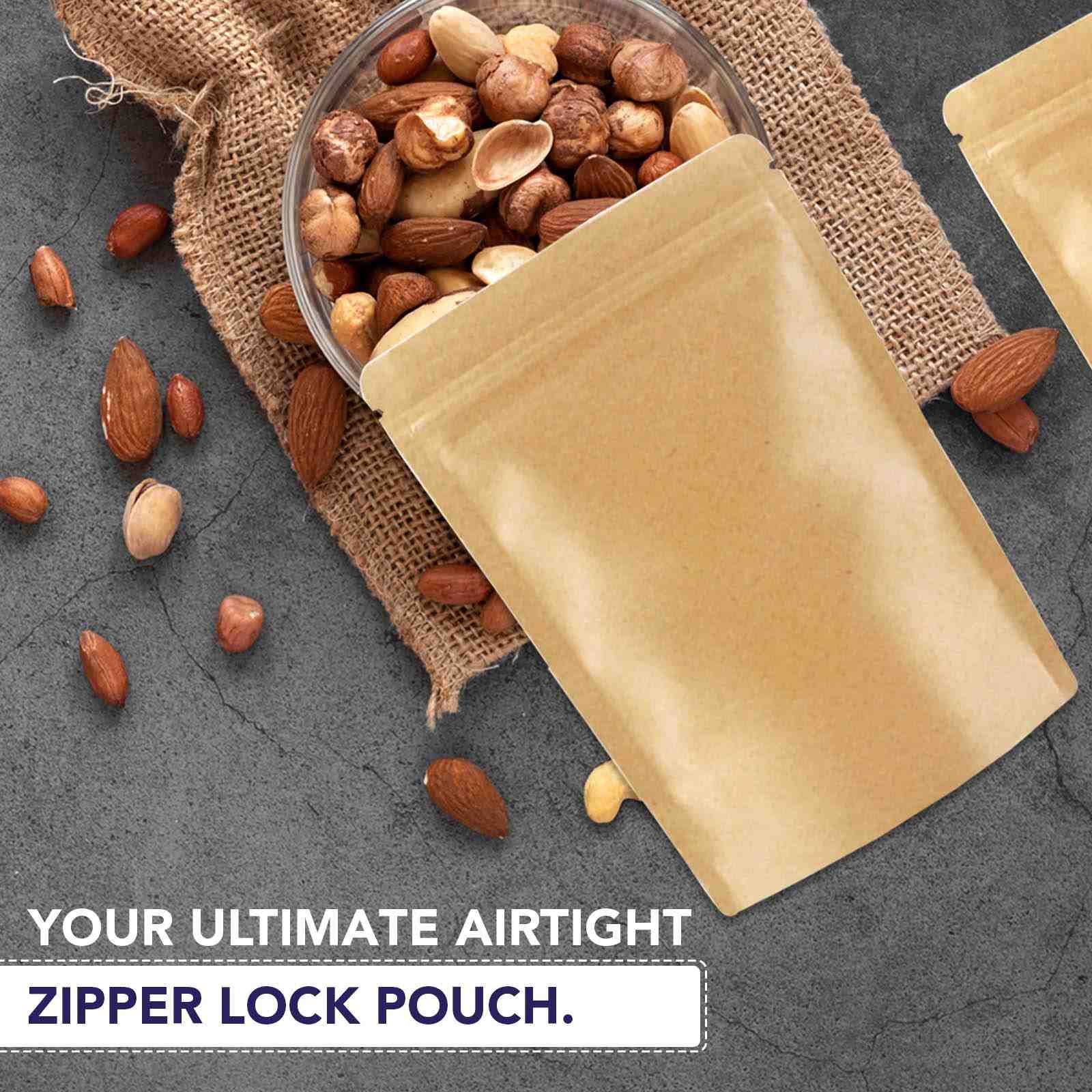 Both Side Kraft Paper Stand Up Zipper Pouch - Image 17