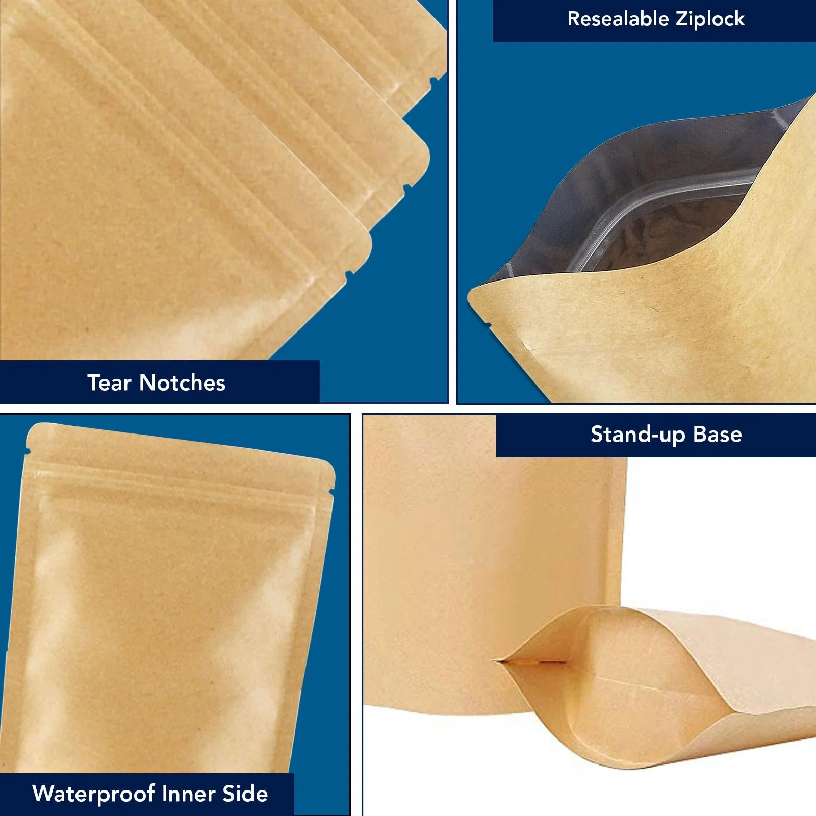 Both Side Kraft Paper Stand Up Zipper Pouch - Image 50