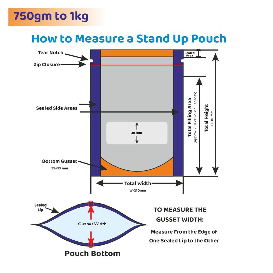 Clear /Gloss Silver Stand Up Zipper Pouch - Image 74