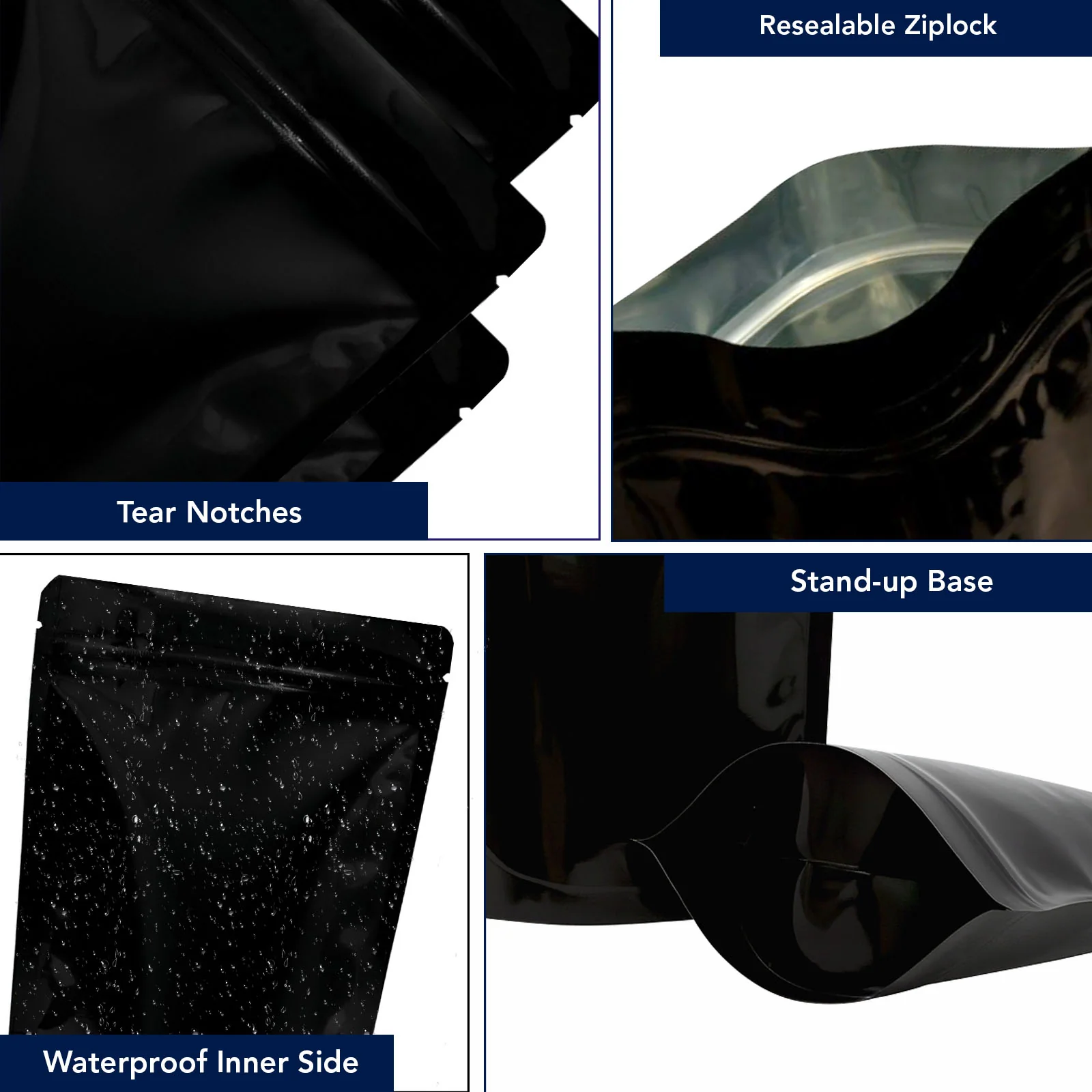 Both Side Gloss Black Stand Up Zipper Pouch - Image 26