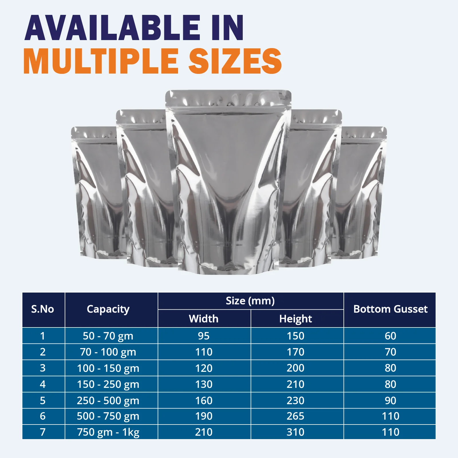 Both Side Gloss Silver Stand Up Zipper Pouch - Image 8