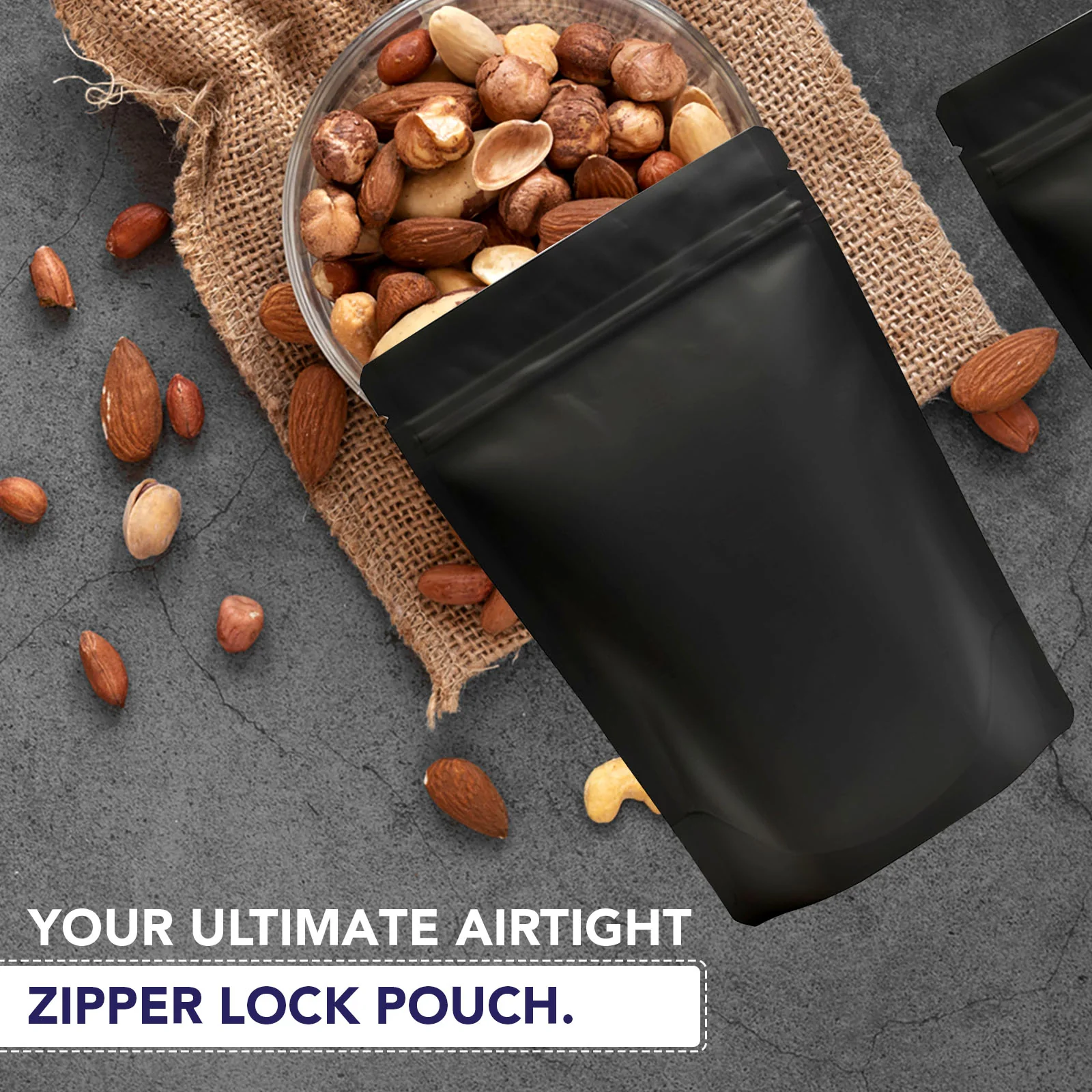 Both Side Matte Black Stand Up Zipper Pouch - Image 25