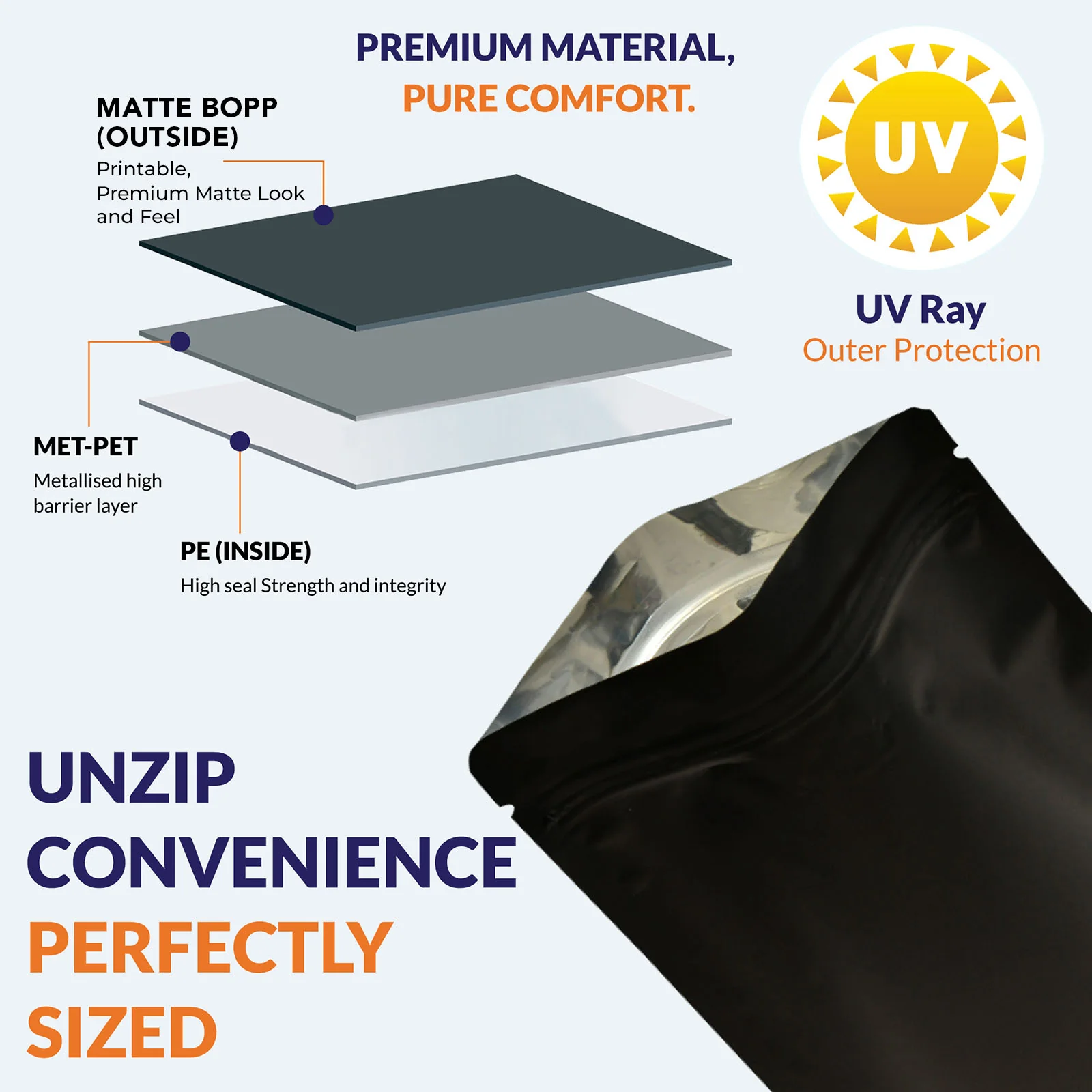 Both Side Matte Black Stand Up Zipper Pouch - Image 54