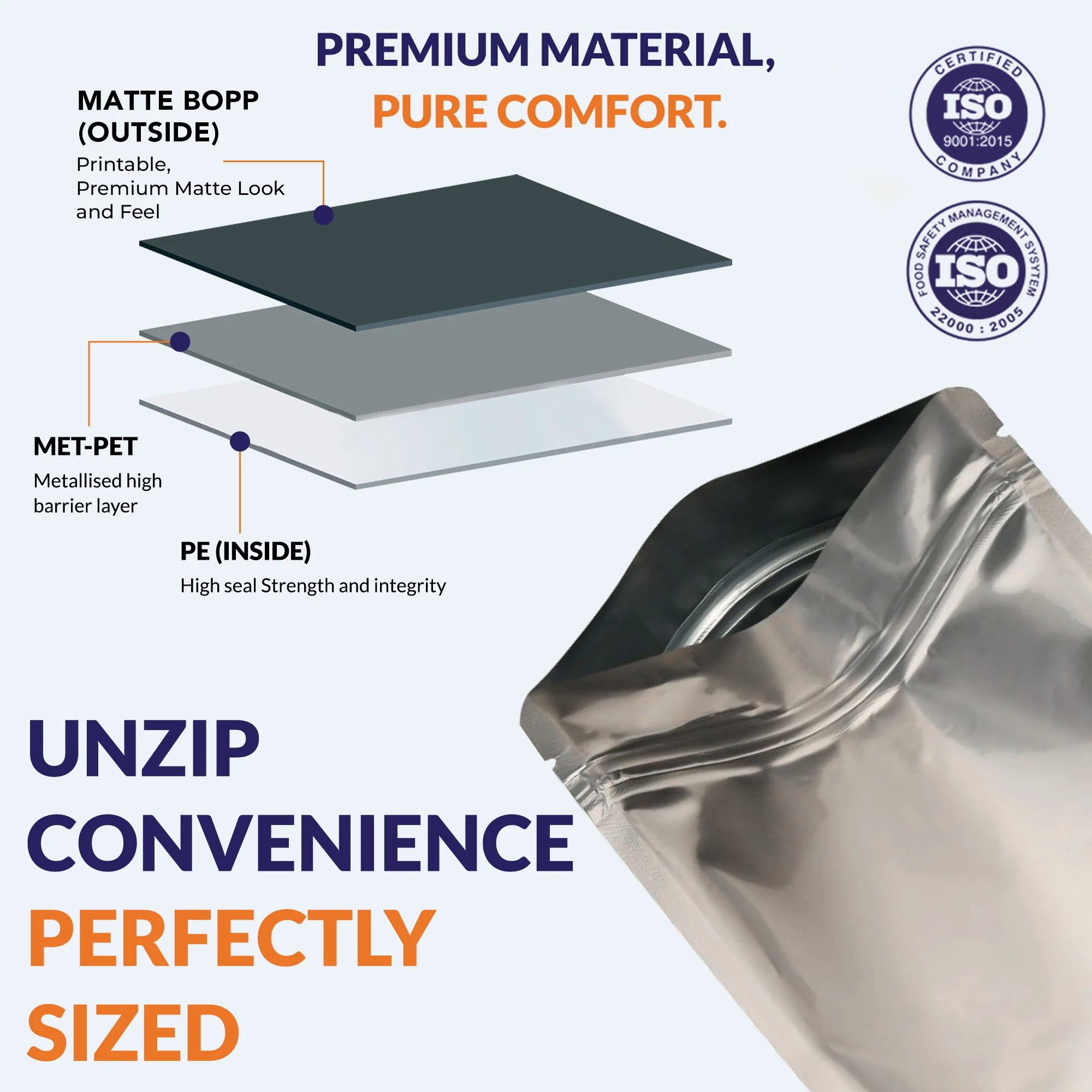 Both Side Matte Silver Stand Up Zipper Pouch - Image 56