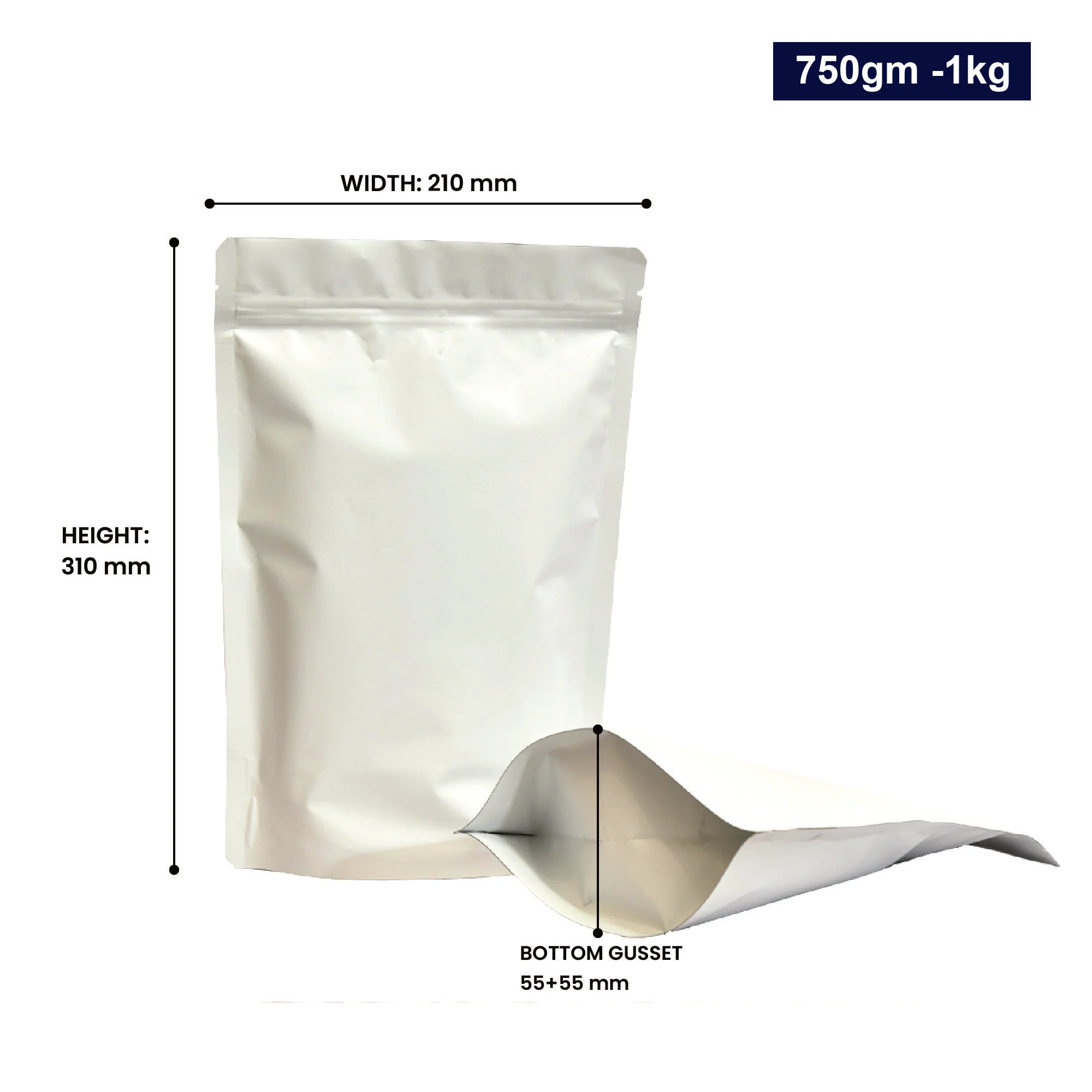 Both Side Matte White Stand Up Zipper Pouch - Image 78